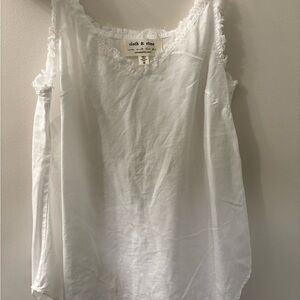 Cloth & Stone for Anthropologie White Ruffled Camisole